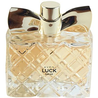 Avon 'Luck ' EDP 50 mls Agrumes Fleurs et bois de santal par les cosmétiques - Publicité Avon 'Luck ' EDP 50 mls Agrumes Fleurs et bois de santal par les cosmétiques - Publicité