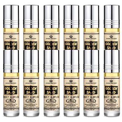 Al Rehab Lot de 12 Muscs Parfum GOLDEN SAND 6 ml Gourmand Sucré Vanille Caramel Sans Alcool – Huile de Parfum Orientale pour Femme et Homme - Publicité Al Rehab Lot de 12 Muscs Parfum GOLDEN SAND 6 ml Gourmand Sucré Vanille Caramel Sans Alcool – Huile de Parfum Orientale pour Femme et Homme - Publicité