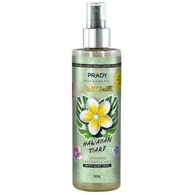 Prady Brume pailletée Hawaiian Tiare - Spray scintillant pour corps et cheveux - Publicité Prady Brume pailletée Hawaiian Tiare - Spray scintillant pour corps et cheveux - Publicité