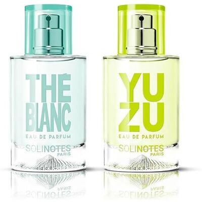 Solinotes Mix Glamour : eau de parfum Yuzu 50ml et eau de parfum Thé Blanc 50ml - Publicité Solinotes Mix Glamour : eau de parfum Yuzu 50ml et eau de parfum Thé Blanc 50ml - Publicité