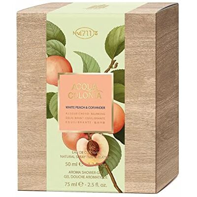 4711 Acqua Colonia Coffret Pêche Blanche & Coriandre Eau de Cologne 50ml + Gel Douche 75ml - Publicité 4711 Acqua Colonia Coffret Pêche Blanche & Coriandre Eau de Cologne 50ml + Gel Douche 75ml - Publicité