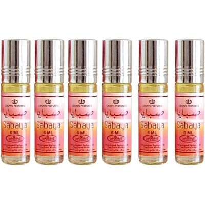 Al Rehab SABAYA Lot de 6 Huiles de Parfum Musc 6 ml Sans Alcool – Notes Rose, Agrumes & Tubéreuse – Parfum Oriental pour Femme et Homme – Fabriqué à Dubaï - Publicité Al Rehab SABAYA Lot de 6 Huiles de Parfum Musc 6 ml Sans Alcool – Notes Rose, Agrumes & Tubéreuse – Parfum Oriental pour Femme et Homme – Fabriqué à Dubaï - Publicité