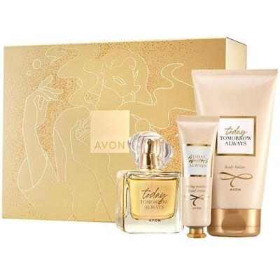 Avon Today Coffret cadeau avec eau de parfum, lotion pour le corps, crème pour les mains florale, longue durée et élégante - Publicité Avon Today Coffret cadeau avec eau de parfum, lotion pour le corps, crème pour les mains florale, longue durée et élégante - Publicité