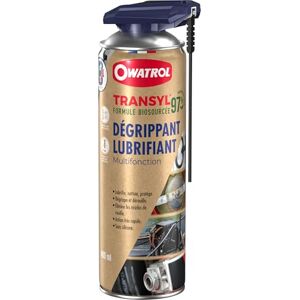 OWATROL -TRANSYL® 97 Biosourcé-Aérosol Dégrippant-lubrifiant multifonction formule biosourcée-Aérosol 125 ml - Publicité OWATROL -TRANSYL® 97 Biosourcé-Aérosol Dégrippant-lubrifiant multifonction formule biosourcée-Aérosol 125 ml - Publicité