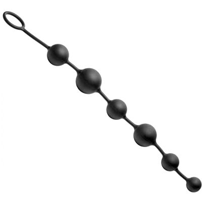Master Series XR-Brands Plug Anal Serpent 6 Perles de Plaisir en Silicone Longue Chaîne - Publicité Master Series XR-Brands Plug Anal Serpent 6 Perles de Plaisir en Silicone Longue Chaîne - Publicité
