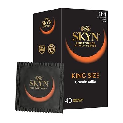 SKYN Large: Lot de 40 Préservatifs Extra Larges Sans Latex FEEL pour Homme, Fins, de Forme Droite et Lisse Largeur Nominale 56 mm - Publicité SKYN Large: Lot de 40 Préservatifs Extra Larges Sans Latex FEEL pour Homme, Fins, de Forme Droite et Lisse Largeur Nominale 56 mm - Publicité