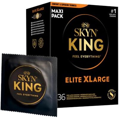 SKYN King Elite X-Large: Lot de 36 préservatifs Extra Larges XL Sans Latex FEEL pour Homme, Fins, de Forme Droite et Lisse Diamètre 56 mm - Publicité SKYN King Elite X-Large: Lot de 36 préservatifs Extra Larges XL Sans Latex FEEL pour Homme, Fins, de Forme Droite et Lisse Diamètre 56 mm - Publicité
