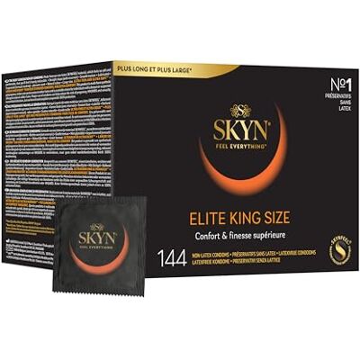 SKYN Elite King Size: Lot de 144 Préservatifs Extra Large Étanche, Texture Nervurée, Extensible (Adapté à Toutes les Tailles) Sensations Stimulantes et Réalistes - Publicité SKYN Elite King Size: Lot de 144 Préservatifs Extra Large Étanche, Texture Nervurée, Extensible (Adapté à Toutes les Tailles) Sensations Stimulantes et Réalistes - Publicité