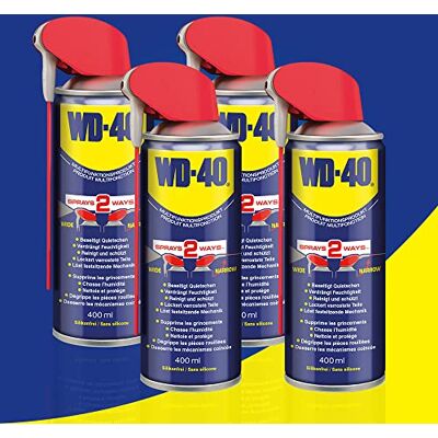 WD-40 Lubrifiant pour machines Lot de 4 flacons de 400 ml Prévenir la corrosion - Publicité WD-40 Lubrifiant pour machines Lot de 4 flacons de 400 ml Prévenir la corrosion - Publicité