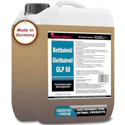 Optimal Products die bessere Lösung Lubrifiant GLP 68/10 litres d'huile pour rail de lit - Publicité Optimal Products die bessere Lösung Lubrifiant GLP 68/10 litres d'huile pour rail de lit - Publicité