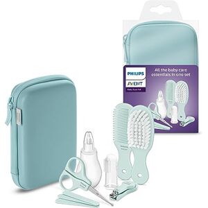 Philips Avent Kit de soins pour bébé, coupe-ongles, ciseaux, 3 limes, peigne, brosse à cheveux, aspirateur nasal et brosse à dents pour doigt (modèle SCH401/00) - Publicité Philips Avent Kit de soins pour bébé, coupe-ongles, ciseaux, 3 limes, peigne, brosse à cheveux, aspirateur nasal et brosse à dents pour doigt (modèle SCH401/00) - Publicité