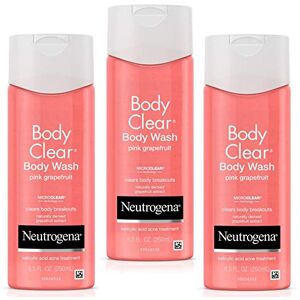 Neutrogena Lotion nettoyante pour le corps Body Clear Soins anti-acné à l'acide salicylique Extraits de pamplemousse 251 ml (Lot de 3) - Publicité