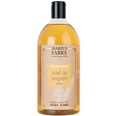 Marius Fabre Savon Liquide de Marseille 1 L recharge Miel de bruyère HERBIER - Publicité Marius Fabre Savon Liquide de Marseille 1 L recharge Miel de bruyère HERBIER - Publicité