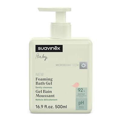 Suavinex , Gel Douche Bébé Corps et Cheveux, Shampoing Moussant, Sans Savon, Adapté Peaux Sensibles et Nouveau-nés, Ne Pique Pas les Yeux, 92% Ingrédients Origine Naturelle, avec Prébiotique, 500 ml - Publicité Suavinex , Gel Douche Bébé Corps et Cheveux, Shampoing Moussant, Sans Savon, Adapté Peaux Sensibles et Nouveau-nés, Ne Pique Pas les Yeux, 92% Ingrédients Origine Naturelle, avec Prébiotique, 500 ml - Publicité