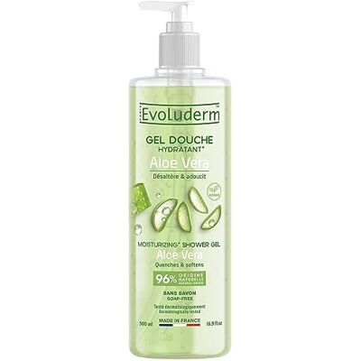 Evoluderm – Gel Douche Aloe Vera Hydratant 500 ml 96% d'Origine Naturelle Végan Fabrication Française - Publicité Evoluderm – Gel Douche Aloe Vera Hydratant 500 ml 96% d'Origine Naturelle Végan Fabrication Française - Publicité