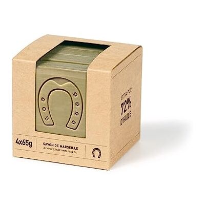 Fer à Cheval Véritable Savon de Marseille Savonnette (65 g (Lot de 4)) - Publicité Fer à Cheval Véritable Savon de Marseille Savonnette (65 g (Lot de 4)) - Publicité
