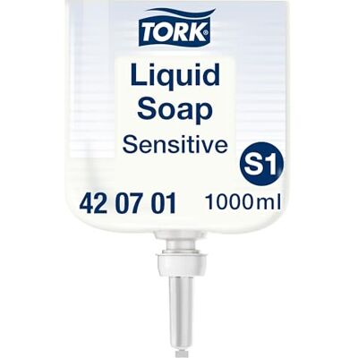 Tork Savon liquide Mains Peaux sensibles S1, testé dermatologiquement, 1 x 1000 ml, 420701 - Publicité Tork Savon liquide Mains Peaux sensibles S1, testé dermatologiquement, 1 x 1000 ml, 420701 - Publicité