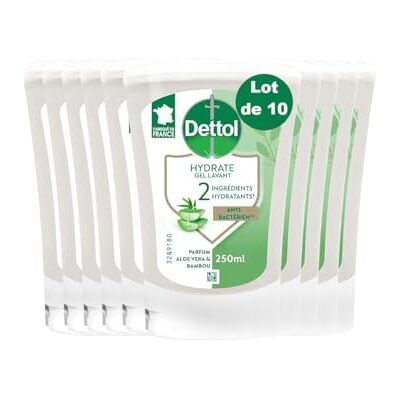 Dettol 10 Recharges No-Touch Savon Liquide Mains 250ml Action Nettoyante Aloe Vera - Publicité Dettol 10 Recharges No-Touch Savon Liquide Mains 250ml Action Nettoyante Aloe Vera - Publicité
