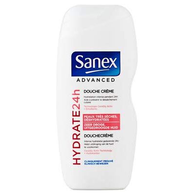 Sanex Gel douche creme hydratante, peaux tres seches Le flacon de 450ml - Publicité Sanex Gel douche creme hydratante, peaux tres seches Le flacon de 450ml - Publicité
