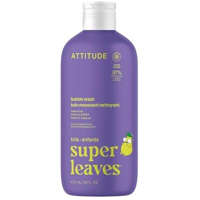 ATTITUDE Mousse Lavante Enfant, Bain Moussant, shampooing et savon corps, certifiée EWG, testée dermatologiquement, à base de plantes et minéraux, végan, Vanille & Poire, 473 mL - Publicité ATTITUDE Mousse Lavante Enfant, Bain Moussant, shampooing et savon corps, certifiée EWG, testée dermatologiquement, à base de plantes et minéraux, végan, Vanille & Poire, 473 mL - Publicité