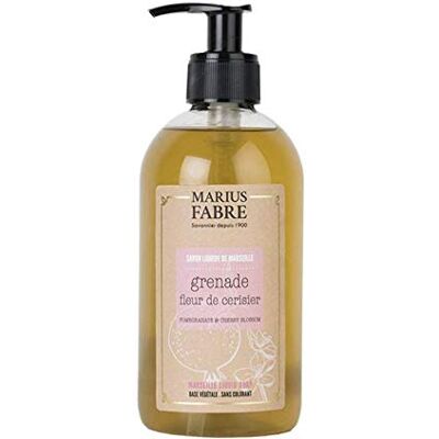 Marius Fabre Savon Liquide de Marseille A l'Huile d'Olive Mains & Corps Plus de 98% d'Ingrédients d'Origine Naturelle Parfum Fleur de Cerisier et Grenade Flacon Pompe 400ml - Publicité Marius Fabre Savon Liquide de Marseille A l'Huile d'Olive Mains & Corps Plus de 98% d'Ingrédients d'Origine Naturelle Parfum Fleur de Cerisier et Grenade Flacon Pompe 400ml - Publicité
