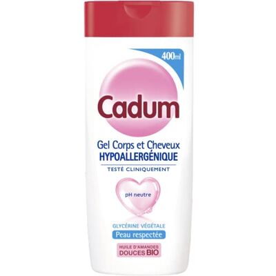 Cadum Hypoallergénique Gel Corps et Cheveux 400 ml - Publicité Cadum Hypoallergénique Gel Corps et Cheveux 400 ml - Publicité