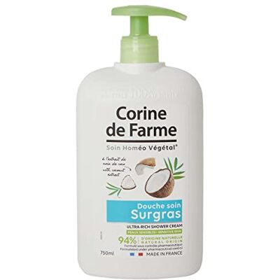 Corine de Farme Douche Soin Surgras à l'extrait de Noix de Coco - Publicité Corine de Farme Douche Soin Surgras à l'extrait de Noix de Coco - Publicité