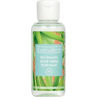 Evoluderm – Gel Douche Aloe Vera Hydratant 100 ml 96% d'Origine Naturelle Végan Fabrication Française - Publicité Evoluderm – Gel Douche Aloe Vera Hydratant 100 ml 96% d'Origine Naturelle Végan Fabrication Française - Publicité