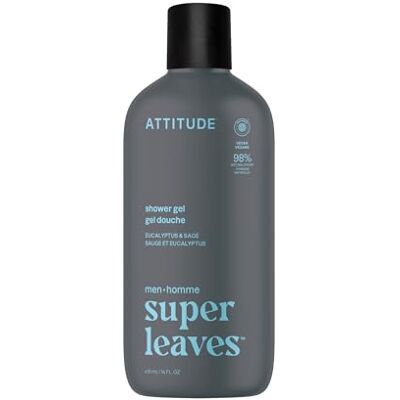 ATTITUDE Gel Douche pour Homme, Certifié EWG Verified, Nettoyant pour le Corps, Doux pour la Peau, Ingrédients d’Origine Naturelle, Végane, Parfum Eucalyptus & Sauge, 415 mL - Publicité ATTITUDE Gel Douche pour Homme, Certifié EWG Verified, Nettoyant pour le Corps, Doux pour la Peau, Ingrédients d’Origine Naturelle, Végane, Parfum Eucalyptus & Sauge, 415 mL - Publicité