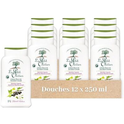 Le Petit Olivier Crème Douche Parfum Jasmin & Cassis Lot de 12x250ml Extra Douce & Hydratante, PH Neutre Pour la Peau, Testé Dermatologiquement, Sans Savon, Sans Colorant, Fabriqué en France - Publicité Le Petit Olivier Crème Douche Parfum Jasmin & Cassis Lot de 12x250ml Extra Douce & Hydratante, PH Neutre Pour la Peau, Testé Dermatologiquement, Sans Savon, Sans Colorant, Fabriqué en France - Publicité