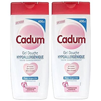 Cadum Gel Douche Hypoallergénique Au PH Neutre, Dermo-Respect & Sans Colorant 400 ml Lot de 2 - Publicité Cadum Gel Douche Hypoallergénique Au PH Neutre, Dermo-Respect & Sans Colorant 400 ml Lot de 2 - Publicité