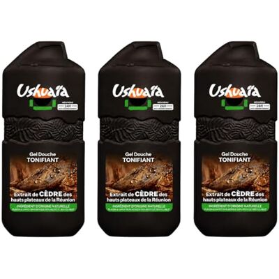 Ushuaia Ushuaïa Gel Douche Homme Tonifiant Energise à l'Extrait de Cèdre des Hauts Plateaux de La Réunion 280 ml Lot de 3 - Publicité Ushuaia Ushuaïa Gel Douche Homme Tonifiant Energise à l'Extrait de Cèdre des Hauts Plateaux de La Réunion 280 ml Lot de 3 - Publicité