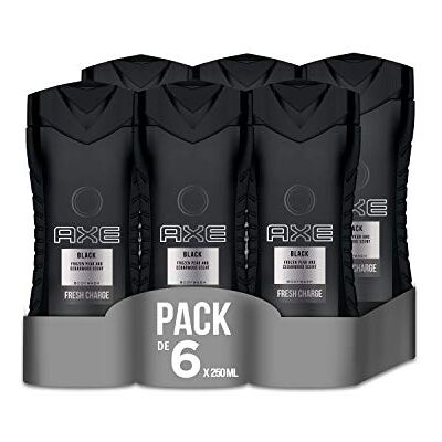 AXE Gel douche et shampoing noir 3 en 1 pour une fraîcheur toute la journée, un parfum irrésistible et une douche agréable Testé dermatologiquement 6 x 250 ml L'emballage peut varier - Publicité AXE Gel douche et shampoing noir 3 en 1 pour une fraîcheur toute la journée, un parfum irrésistible et une douche agréable Testé dermatologiquement 6 x 250 ml L'emballage peut varier - Publicité