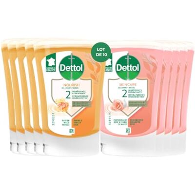 Dettol Lot de 5 Recharges No touch Savon Liquide Miel & Beurre de Karité et de 5 Recharges No Touch Savon Liquide Eau de Rose & Beurre de Karité 10 recharges - Publicité Dettol Lot de 5 Recharges No touch Savon Liquide Miel & Beurre de Karité et de 5 Recharges No Touch Savon Liquide Eau de Rose & Beurre de Karité 10 recharges - Publicité