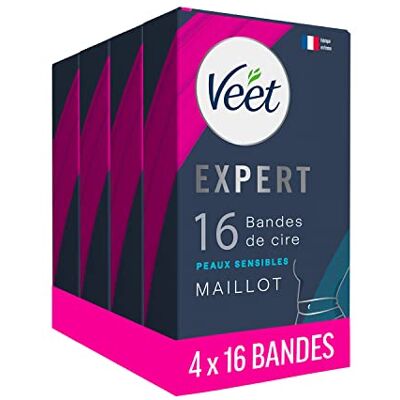 Veet Expert Lot de 64 Bandes De Cire Froide Maillot Peaux Sensibles - Publicité Veet Expert Lot de 64 Bandes De Cire Froide Maillot Peaux Sensibles - Publicité