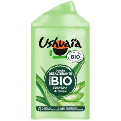 Ushuaia Ushuaïa Gel Douche Certifié Bio Aloe Vera Mexique Désaltérant 300ml 98% ingrédients origine naturelle, Formule végan biodégradable, pH neutre testé dermatologiquement - Publicité Ushuaia Ushuaïa Gel Douche Certifié Bio Aloe Vera Mexique Désaltérant 300ml 98% ingrédients origine naturelle, Formule végan biodégradable, pH neutre testé dermatologiquement - Publicité