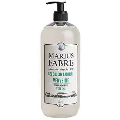 Marius Fabre Gel Douche Familial, Parfumé à la Verveine A Base d'Huiles Végétales Extrait de Fleurs & Feuilles de Verveine Origine France Garantie Flacon Pompe 1L - Publicité Marius Fabre Gel Douche Familial, Parfumé à la Verveine A Base d'Huiles Végétales Extrait de Fleurs & Feuilles de Verveine Origine France Garantie Flacon Pompe 1L - Publicité