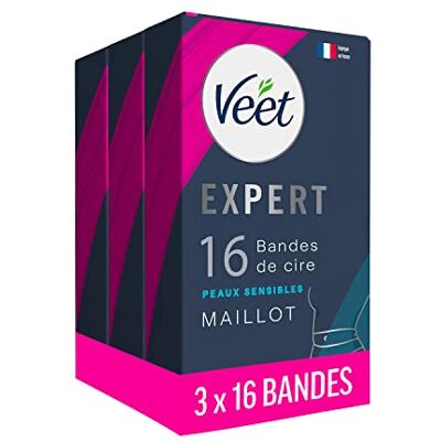 Veet Expert Lot de 48 Bandes De Cire Froide Maillot Peaux Sensibles - Publicité Veet Expert Lot de 48 Bandes De Cire Froide Maillot Peaux Sensibles - Publicité