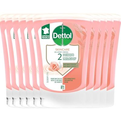 Dettol Pack No Touch Recharges Savon Liquide Parfum Eau de Rose & Beurre de Karité 10 x 250ml - Publicité Dettol Pack No Touch Recharges Savon Liquide Parfum Eau de Rose & Beurre de Karité 10 x 250ml - Publicité