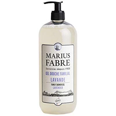 Marius Fabre Gel Douche Familial, Parfumé à la Lavande A Base d'Huiles Végétales Extrait Naturel de Lavande Origine France Garantie Flacon Pompe 1L - Publicité Marius Fabre Gel Douche Familial, Parfumé à la Lavande A Base d'Huiles Végétales Extrait Naturel de Lavande Origine France Garantie Flacon Pompe 1L - Publicité