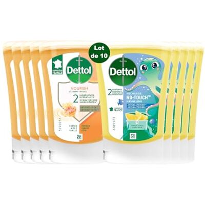 Dettol Lot de 5 Recharges No touch Miel & Beurre de Karité et de 5 Recharges No Touch Citron 10 recharges - Publicité Dettol Lot de 5 Recharges No touch Miel & Beurre de Karité et de 5 Recharges No Touch Citron 10 recharges - Publicité