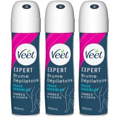 Veet Lot de 3 Spray Epilation Peaux sensibles 150 ml - Publicité Veet Lot de 3 Spray Epilation Peaux sensibles 150 ml - Publicité