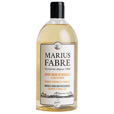 Marius Fabre Savon Liquide DE Marseille 1 L Recharge ECORCES D Orange ET Cannelle 1900 - Publicité Marius Fabre Savon Liquide DE Marseille 1 L Recharge ECORCES D Orange ET Cannelle 1900 - Publicité