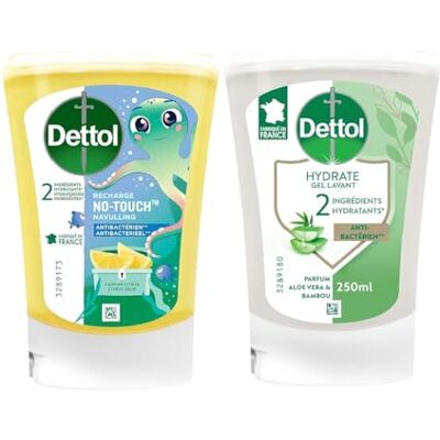 Dettol Pack No Touch Recharges Savon Liquide Aloe Vera & Bambou + Citron 2x250ml - Publicité Dettol Pack No Touch Recharges Savon Liquide Aloe Vera & Bambou + Citron 2x250ml - Publicité