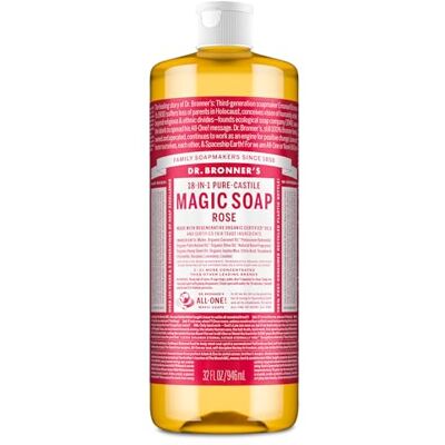 Dr. Bronner's Savon liquide rose Dr Bronner's 945 ml - Publicité Dr. Bronner's Savon liquide rose Dr Bronner's 945 ml - Publicité