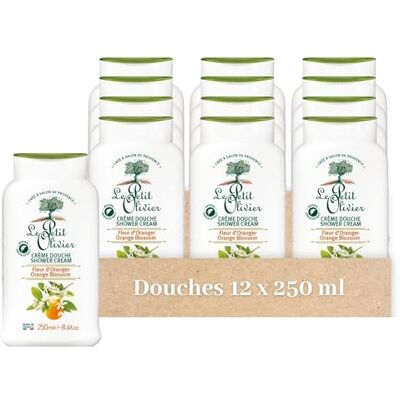 Le Petit Olivier Crème Douche Parfum Fleur d'Oranger Lot de 12x250ml Extra Douce & Hydratante, PH Neutre Pour la Peau, Testé Dermatologiquement, Sans Savon, Sans Colorant, Fabriqué en France - Publicité Le Petit Olivier Crème Douche Parfum Fleur d'Oranger Lot de 12x250ml Extra Douce & Hydratante, PH Neutre Pour la Peau, Testé Dermatologiquement, Sans Savon, Sans Colorant, Fabriqué en France - Publicité