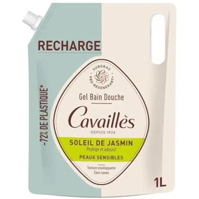 Rogé Cavaillès Cavaillès QUOTIDIEN Eco-Recharge Gel Bain Douche Soleil de Jasmin Peaux Sensibles, 1L - Publicité Rogé Cavaillès Cavaillès QUOTIDIEN Eco-Recharge Gel Bain Douche Soleil de Jasmin Peaux Sensibles, 1L - Publicité