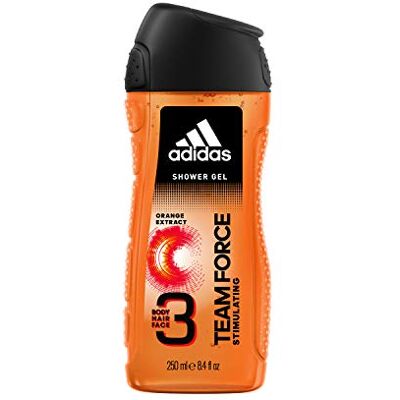 adidas Gel Douche Parfumant 3 en 1 pour Homme Team Force Energisant Shampoing Multi-bénéfices 250ml - Publicité adidas Gel Douche Parfumant 3 en 1 pour Homme Team Force Energisant Shampoing Multi-bénéfices 250ml - Publicité