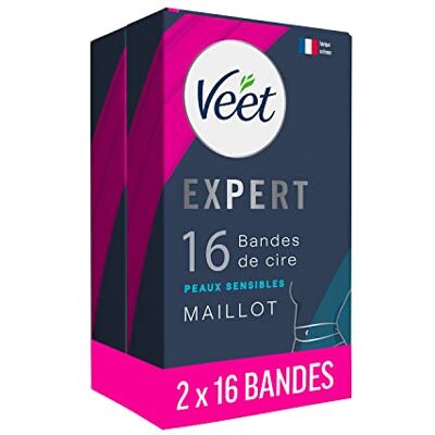 Veet Expert Lot de 32 Bandes De Cire Froide Maillot Peaux Sensibles - Publicité Veet Expert Lot de 32 Bandes De Cire Froide Maillot Peaux Sensibles - Publicité