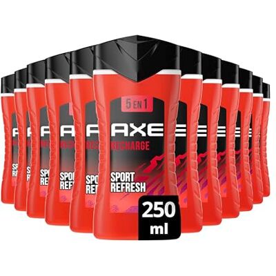 AXE Gel Douche Homme 5en1 Sport Refresh 24h Hydratant 87% d'Ingrédients d'origine naturelle parfum menthe arctique et épices (lot de 12x 250ml) - Publicité AXE Gel Douche Homme 5en1 Sport Refresh 24h Hydratant 87% d'Ingrédients d'origine naturelle parfum menthe arctique et épices (lot de 12x 250ml) - Publicité
